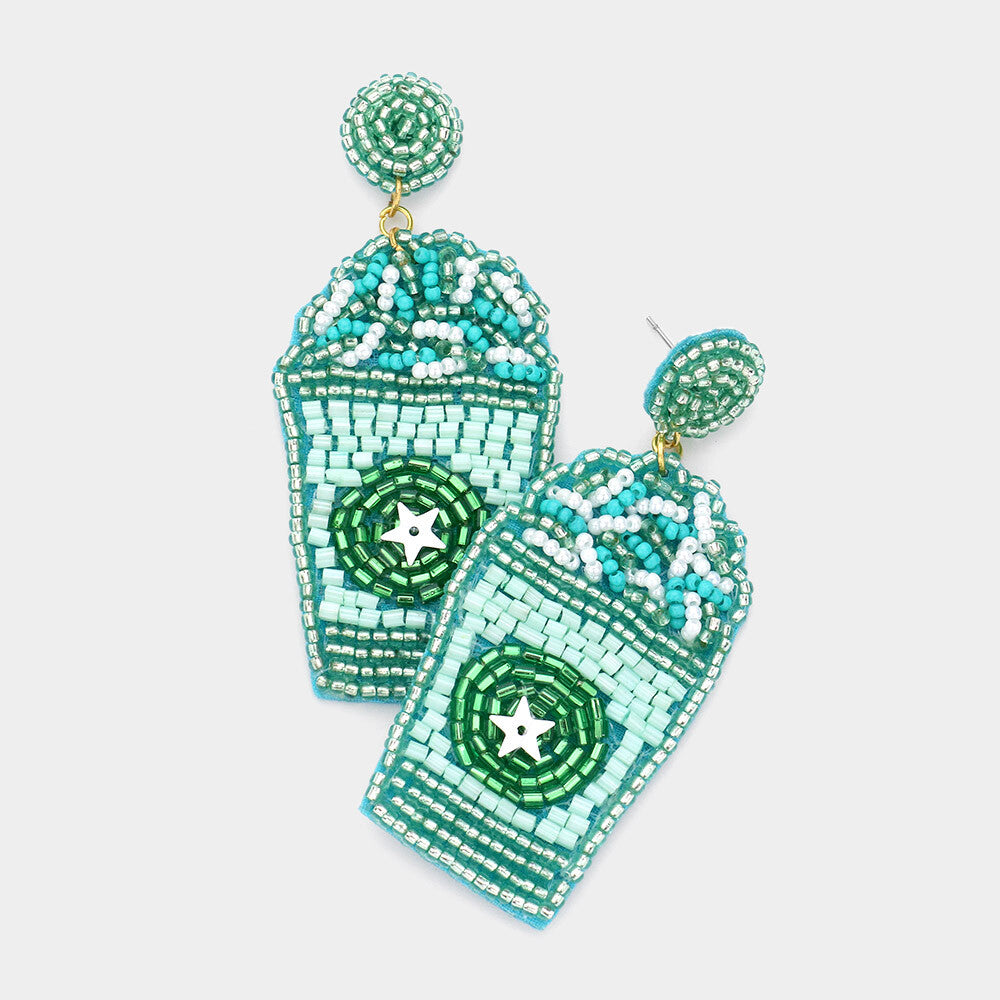 zzz Frappe Iced Coffee Earrings