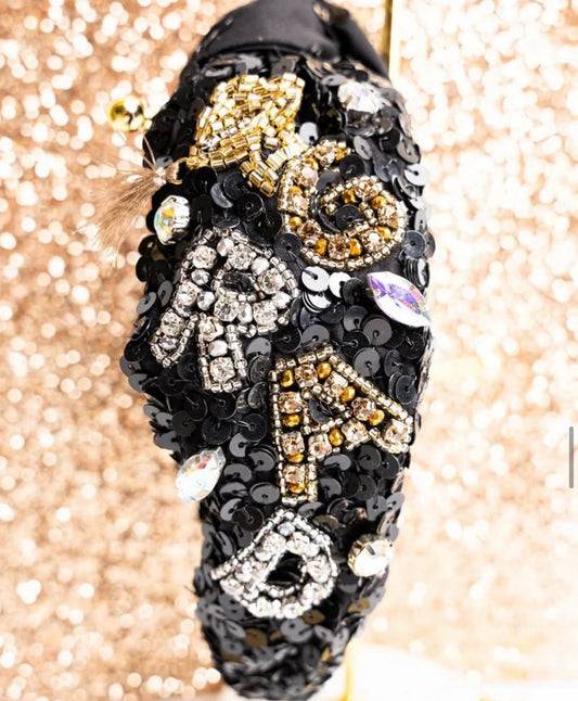 3. Graduation Sequin and Gem Headband