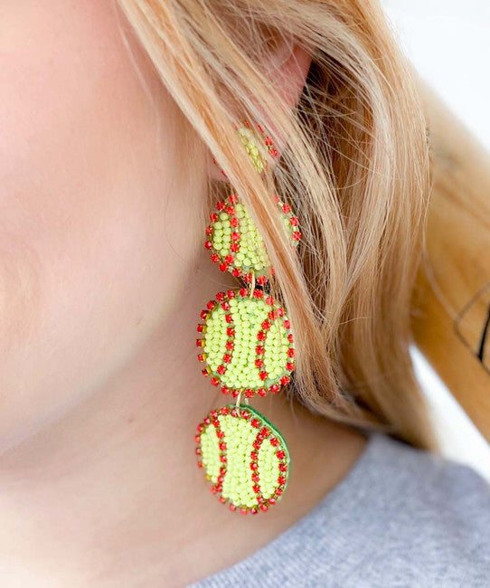 Softball Tiered Earrings
