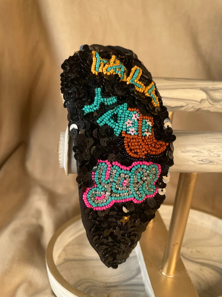 Y’ALL + Boot Sequin & Bead Headband