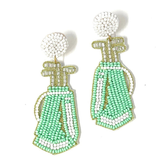 1. Golf Club Beaded Earrings