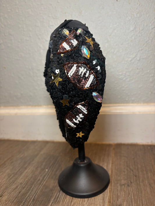 Football Sequin & Gem Headband