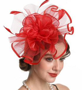 Red Fascinator Hat Headband