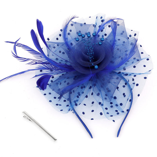 Blue Fascinator Hat Headband