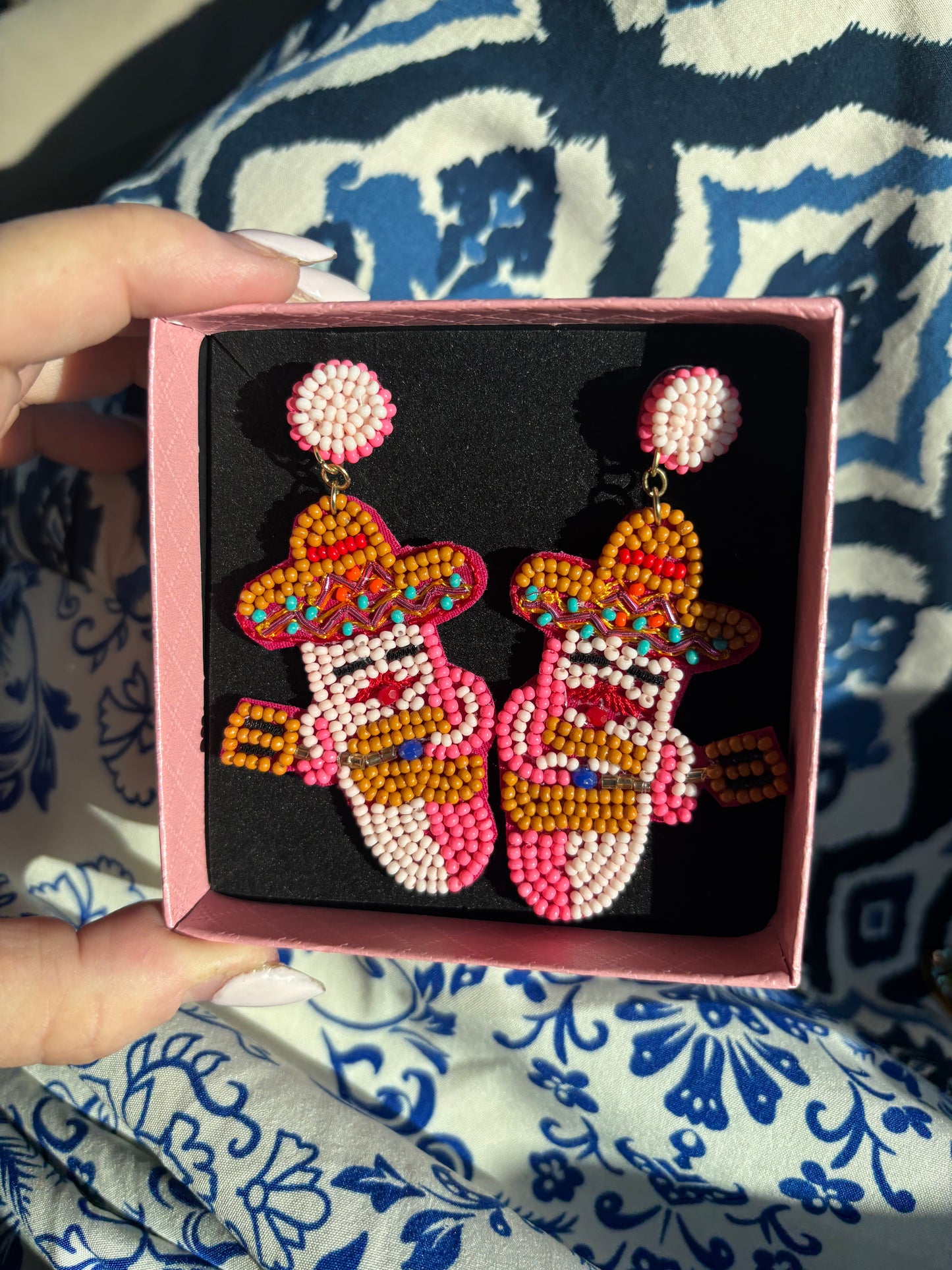 Pink Pepper Seed Bead Earrings